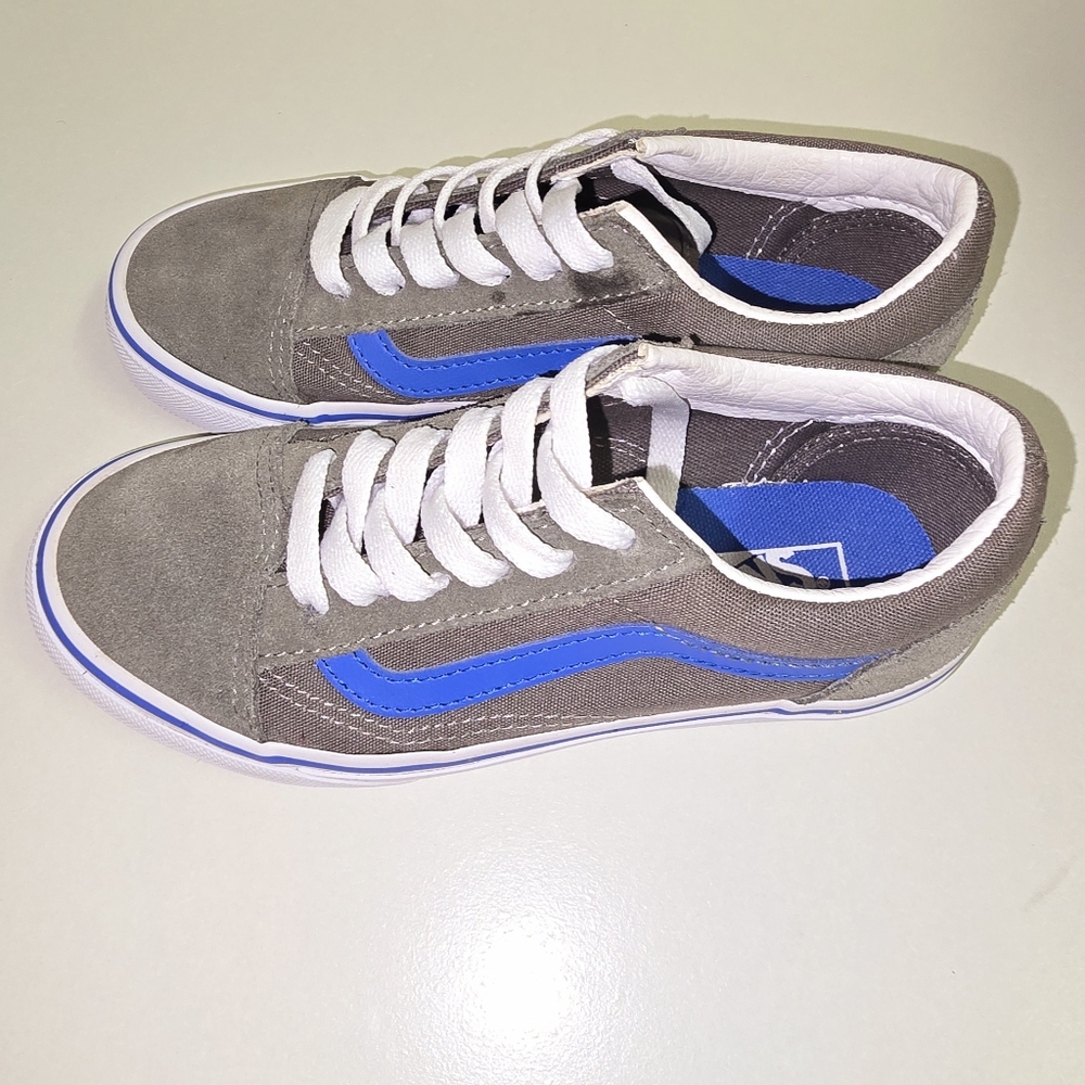 Old Skool Vans Grey/ Blue Kids Size 1.5 - Picture 4 of 10